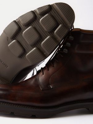 Кожаные ботинки на шнуровке John Lobb коричневые
