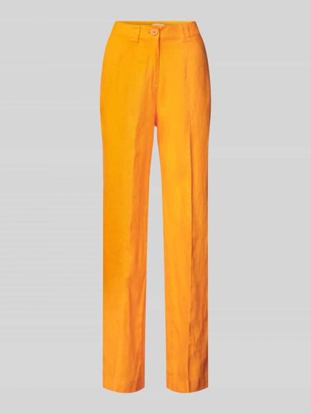 Lniane spodnie S.oliver Red Label pomarańczowe