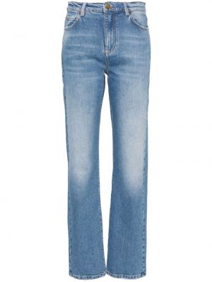 Straight fit džíny s vysokým pasem Pinko modré