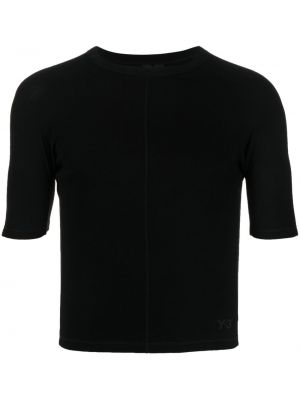 T-shirt en coton col rond Y-3 noir