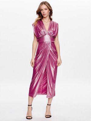 Коктейлна рокля slim Rinascimento розово