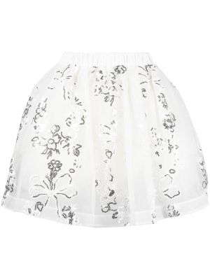 Mini spódniczka z cekinami tiulowa Simone Rocha biała