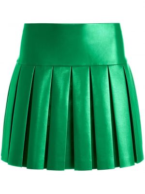 Kožená sukně na zip Alice + Olivia - zelená