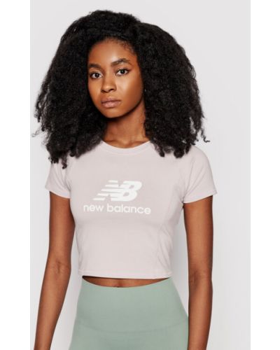 Gyapjú testhezálló póló New Balance - rózsaszín