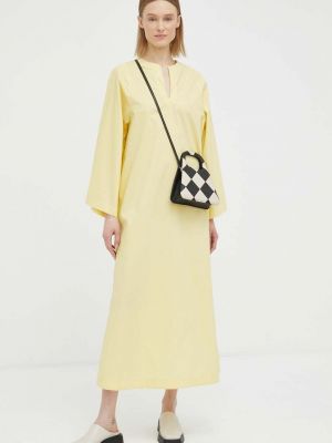 Oversized bavlněné dlouhé šaty By Malene Birger žluté