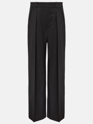Πλισέ μάλλινο παντελόνι σε φαρδιά γραμμή Wardrobe.nyc μαύρο