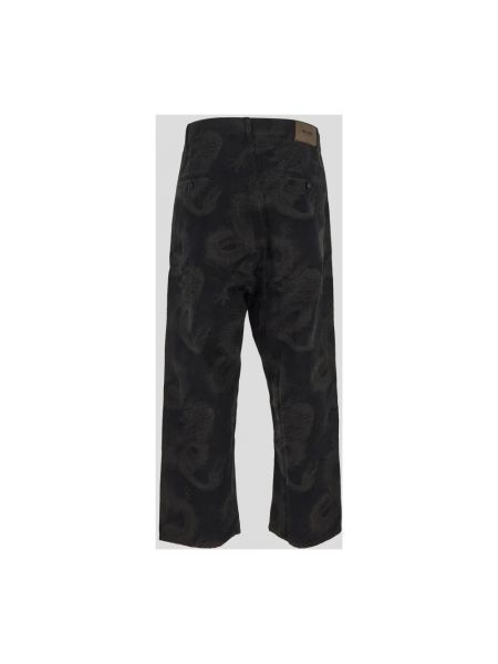 Pantalones rectos de algodón con estampado Uma Wang marrón