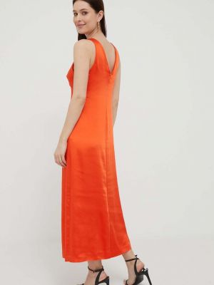 Платье миди United Colors Of Benetton оранжевое