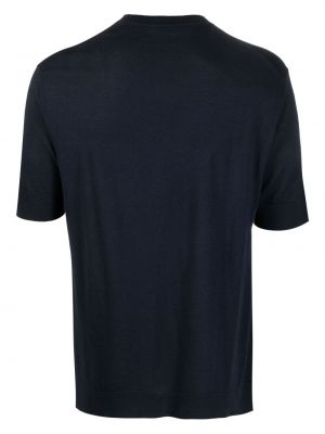 T-shirt en coton col rond Pt Torino bleu