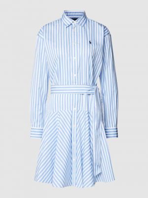 Sukienka koszulowa w paski Polo Ralph Lauren błękitna