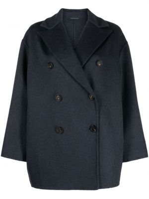 Płaszcz z kaszmiru Brunello Cucinelli niebieski