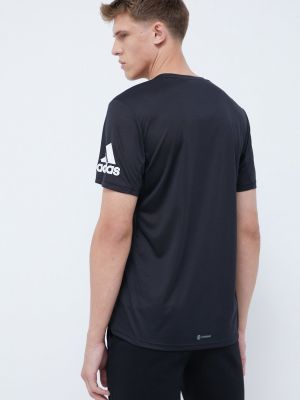 Tričko s potiskem Adidas Performance černé
