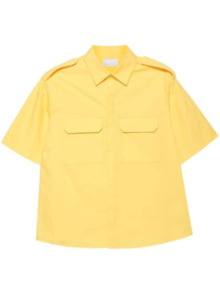 Chemise en coton avec manches courtes Neil Barrett jaune