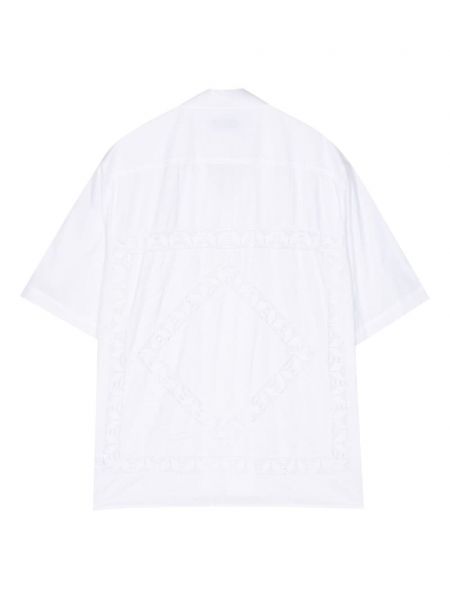 Koszula bawełniana koronkowa Marine Serre biała