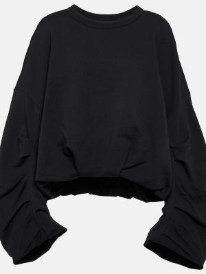 Drapovaný bavlnená mikina Dries Van Noten čierna