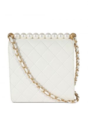 Prošívaná taška s perlami Chanel Pre-owned