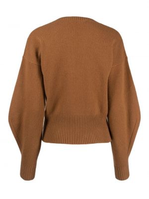 Sweter wełniany Federica Tosi brązowy