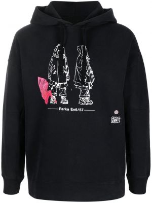 Hoodie aus baumwoll mit print Ten C schwarz