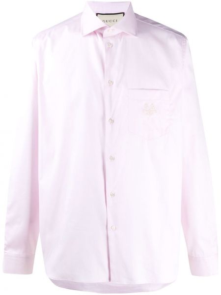 Camisa con bordado con botones Gucci rosa