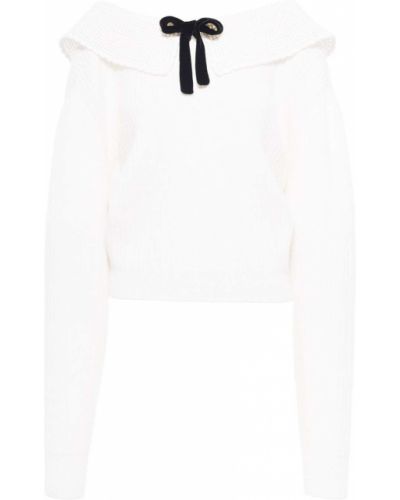 Jersey con lazo de tela jersey Miu Miu blanco