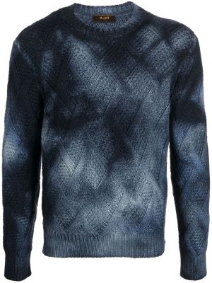 Пуловер с принт с абстрактен десен Moorer синьо