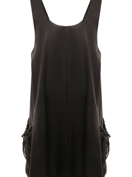 Кожаное платье Prada черное