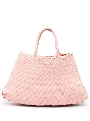 Kožna shopper torbica Dragon Diffusion ružičasta