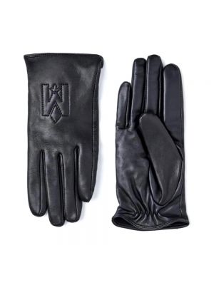Czarne rękawiczki slim fit Mackage