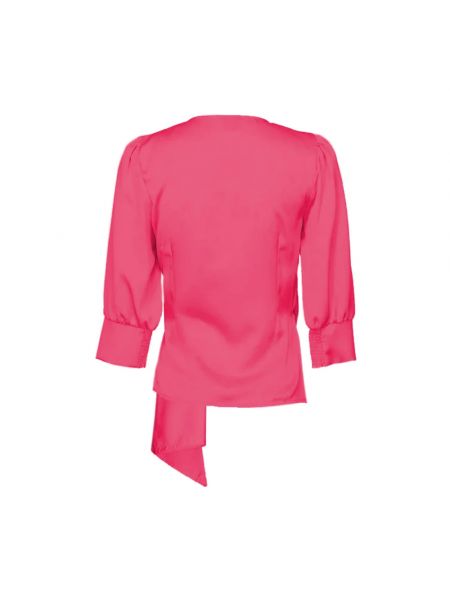 Bluzka z dekoltem w serek Pinko różowa