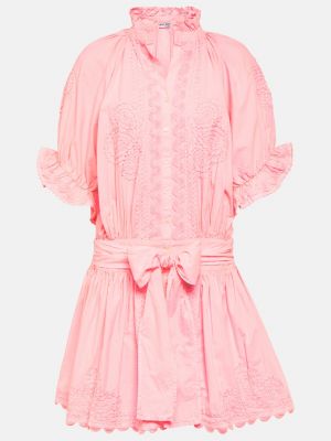 Платье-рубашка с вышивкой Juliet Dunn розовое
