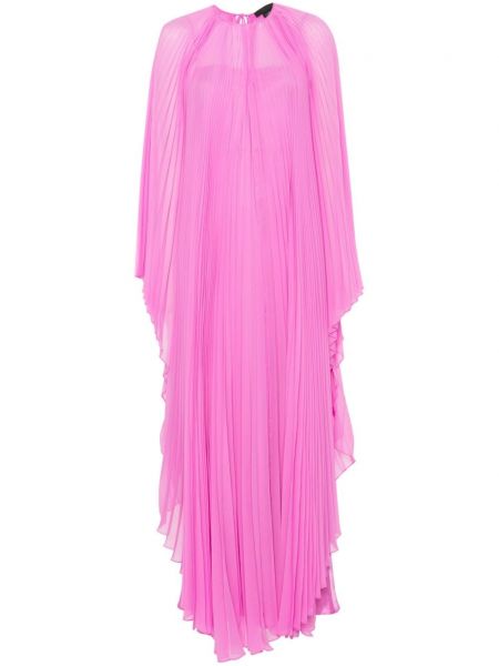 Plisované šifonové večerní šaty Max Mara růžové