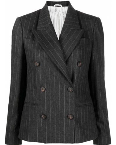 Stripete lang blazer Brunello Cucinelli grå