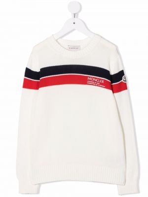 Maglione con stampa Moncler Enfant bianco