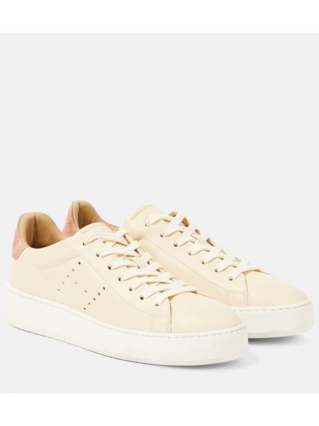 Läder mocka sneakers Hogan beige