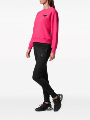 Sportiska stila džemperis ar apaļu kakla izgriezumu Plein Sport rozā