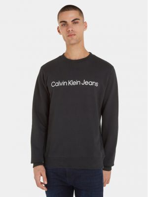 Priliehavá mikina Calvin Klein Jeans čierna