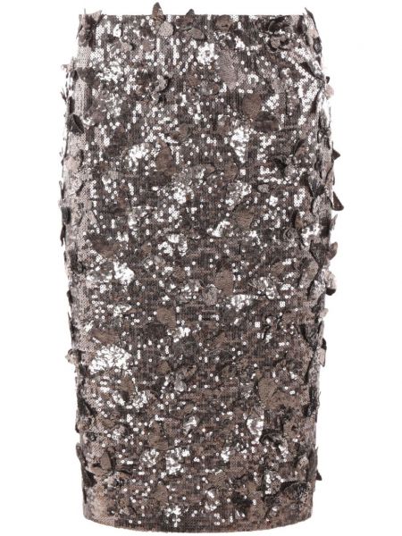 Pailletten schlitzrock Blumarine silber