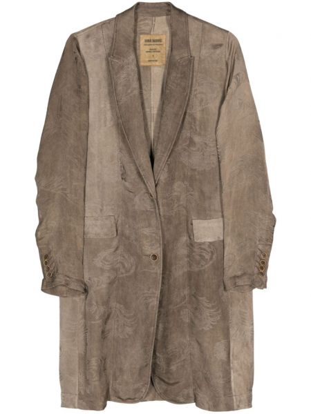 Žakárový kabát Uma Wang hnedá