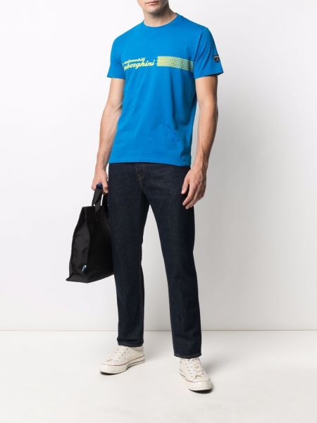 Camiseta con estampado Automobili Lamborghini azul