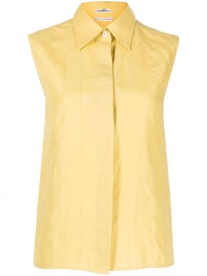 Ärmellos hemd mit plisseefalten Hermès gelb