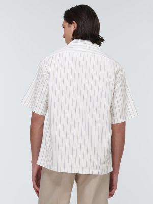 Svītrainas kokvilnas krekls Barena Venezia balts