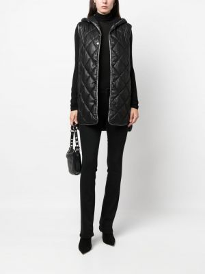 Prošívaná vesta s vysokým pasem Liu Jo černá