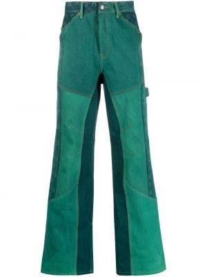 Žakárové džínsy s rovným strihom Marine Serre zelená