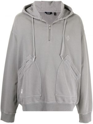 Hoodie med dragkedja med mönster i enfärgad Five Cm grå