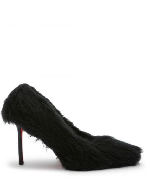 Кожени кожа полуотворени обувки Heron Preston черно