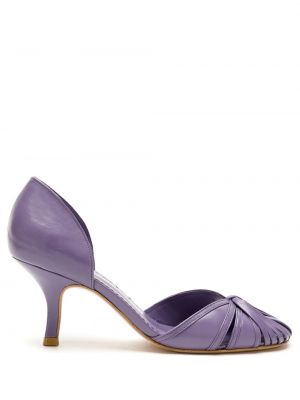 Кожени полуотворени обувки Sarah Chofakian виолетово