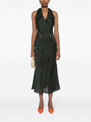 Dryžuotas midi suknele Jean Paul Gaultier Pre-owned žalia