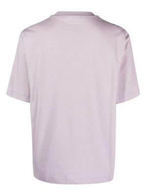 Raštuotas medvilninis marškinėliai Calvin Klein violetinė