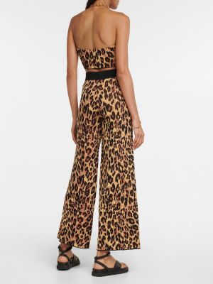 Pantaloni culottes cu imagine cu model leopard cu croială lejeră Staud