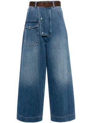 Voľné džínsy s vysokým pásom Plan C modrá